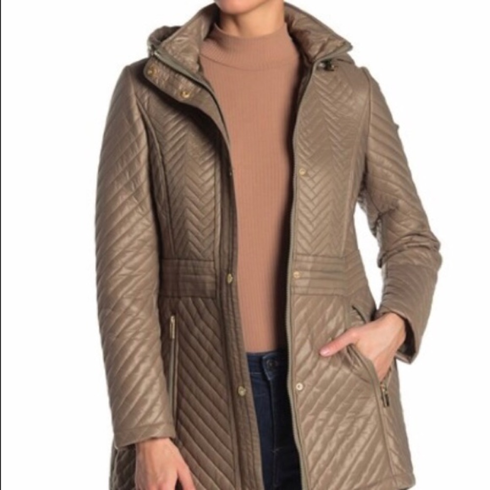 Via Spiga Quilted Hooded Anorak Down, L (NWT)